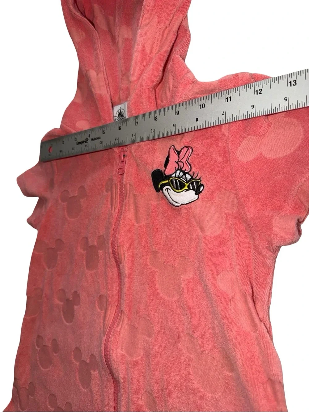 Disney Parks Minnie Mouse Embossed French Terry Hooded Swim Cover Up Towel Dress